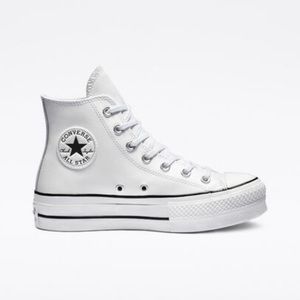 Leather Converse platform high tops!